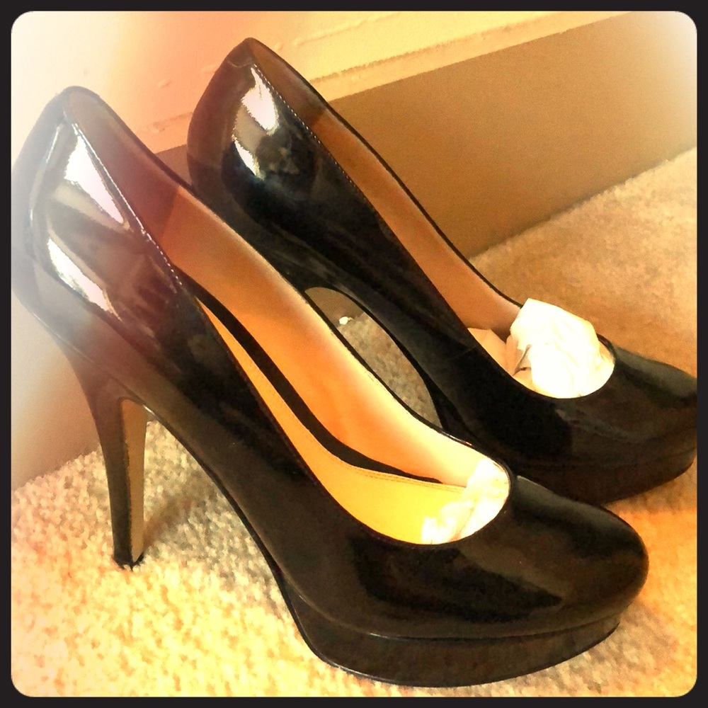 Enzo Angiolini Black Patent Leather Platforms!